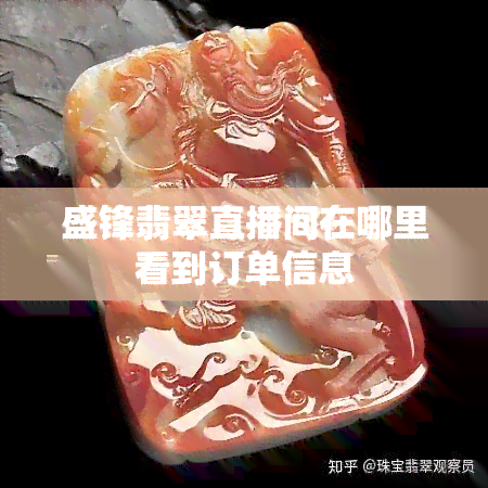 盛锋翡翠直播间在哪里看到订单信息