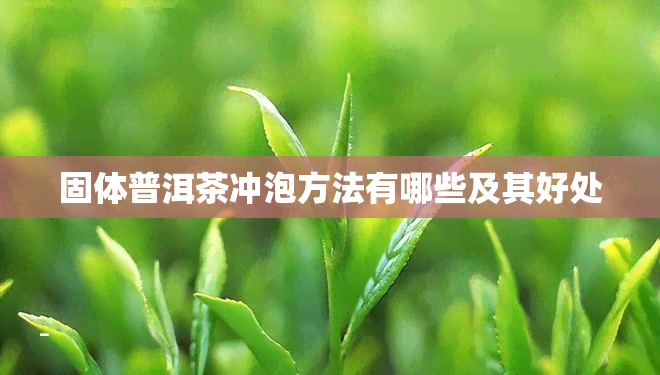 固体普洱茶冲泡方法有哪些及其好处