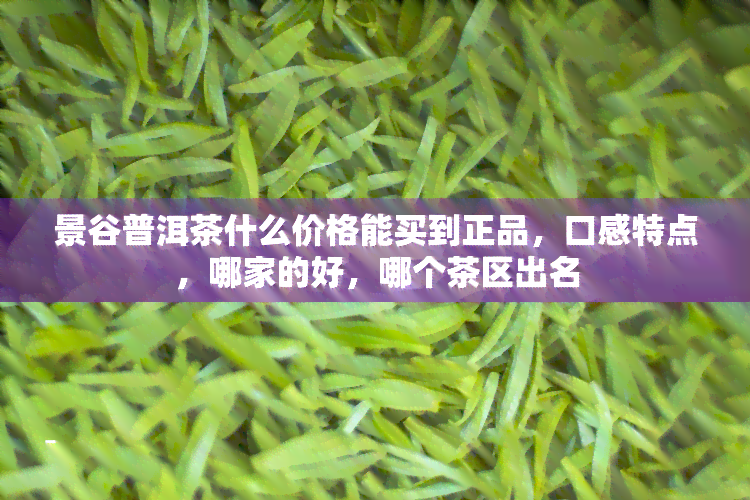 景谷普洱茶什么价格能买到正品，口感特点，哪家的好，哪个茶区出名