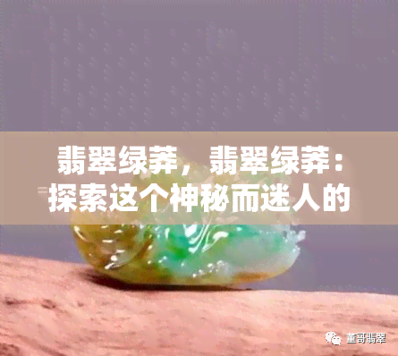 翡翠绿莽，翡翠绿莽：探索这个神秘而迷人的色彩世界