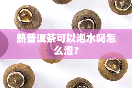 熟普洱茶可以泡水吗怎么泡？