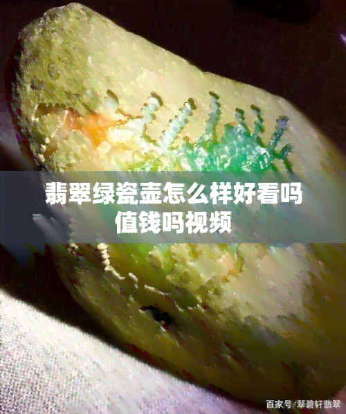 翡翠绿瓷壶怎么样好看吗值钱吗视频