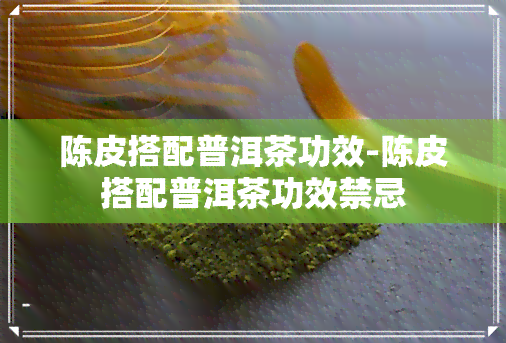 陈皮搭配普洱茶功效-陈皮搭配普洱茶功效禁忌