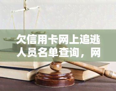 欠信用卡网上追逃人员名单查询，网上追逃名单查询：探寻信用卡欠款人员的踪迹