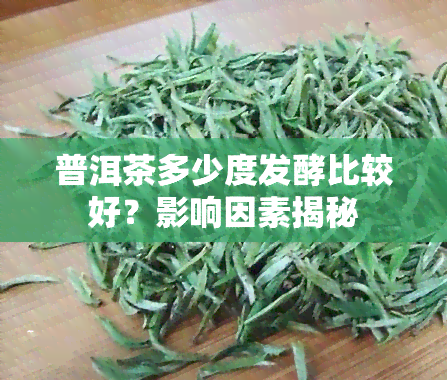 普洱茶多少度发酵比较好？影响因素揭秘