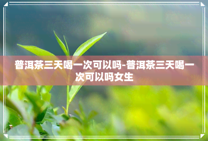 普洱茶三天喝一次可以吗-普洱茶三天喝一次可以吗女生