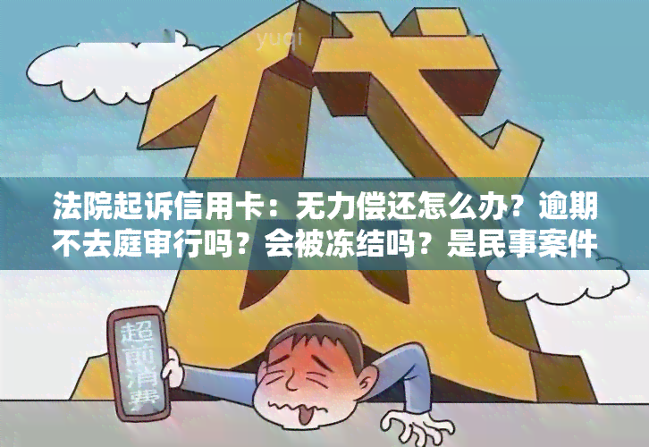 法院起诉信用卡：无力偿还怎么办？逾期不去庭审行吗？会被冻结吗？是民事案件吗？败诉需付哪些费用？