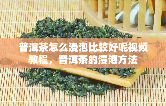 普洱茶怎么浸泡比较好呢视频教程，普洱茶的浸泡方法