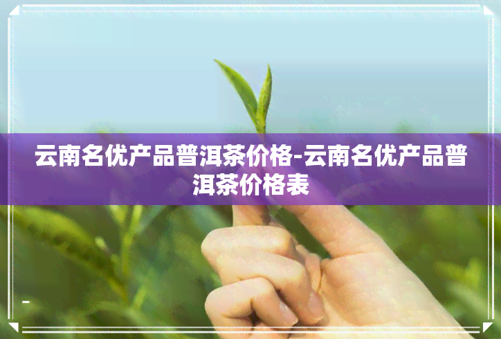 云南名优产品普洱茶价格-云南名优产品普洱茶价格表