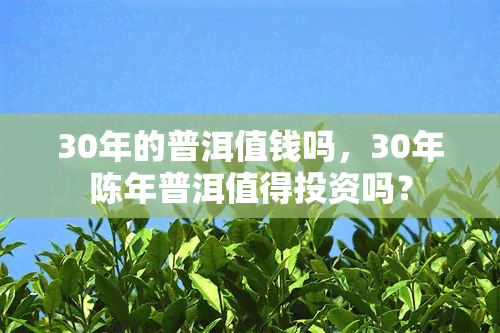 30年的普洱值钱吗，30年陈年普洱值得投资吗？