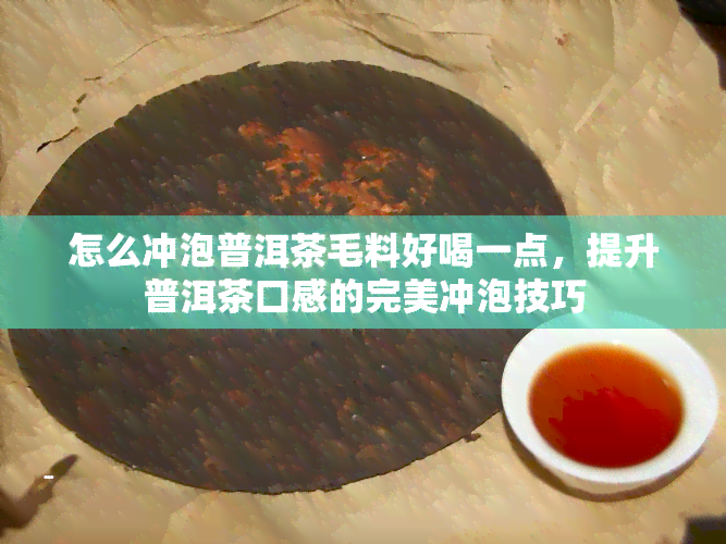 怎么冲泡普洱茶毛料好喝一点，提升普洱茶口感的完美冲泡技巧