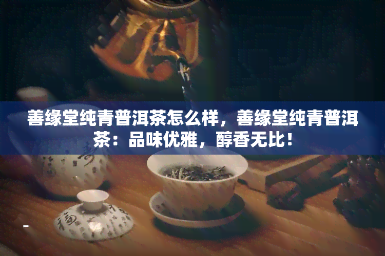 善缘堂纯青普洱茶怎么样，善缘堂纯青普洱茶：品味优雅，醇香无比！