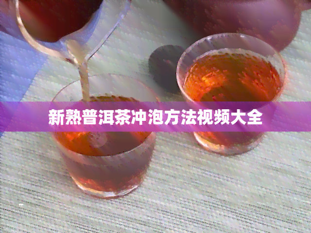 新熟普洱茶冲泡方法视频大全