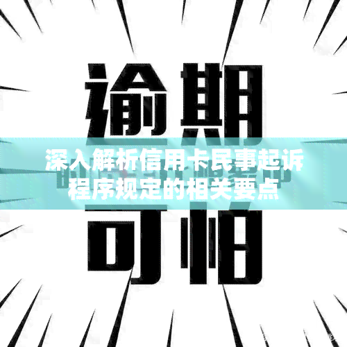 深入解析信用卡民事起诉程序规定的相关要点