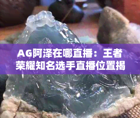 AG阿泽在哪直播：王者荣耀知名选手直播位置揭晓