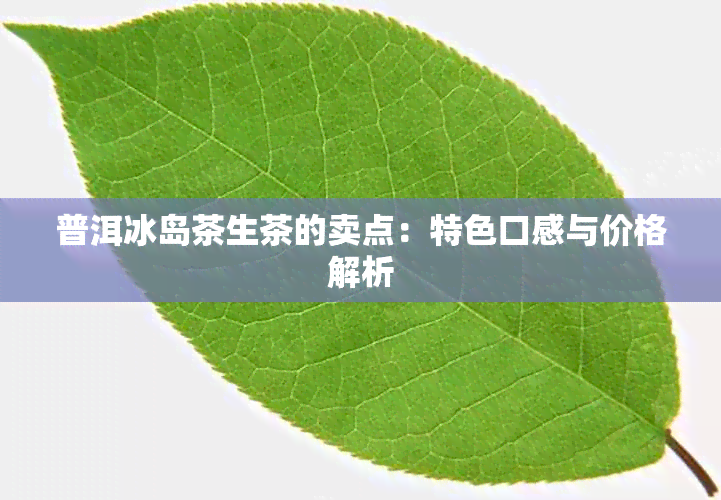 普洱冰岛茶生茶的卖点：特色口感与价格解析