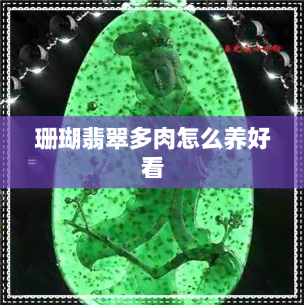 珊瑚翡翠多肉怎么养好看