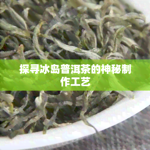 探寻冰岛普洱茶的神秘制作工艺