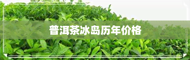 普洱茶冰岛历年价格