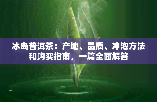 冰岛普洱茶：产地、品质、冲泡方法和购买指南，一篇全面解答