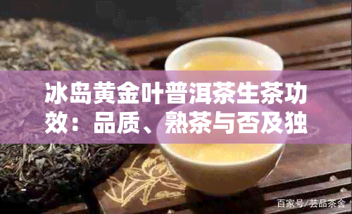 冰岛黄金叶普洱茶生茶功效：品质、熟茶与否及独特价值详解