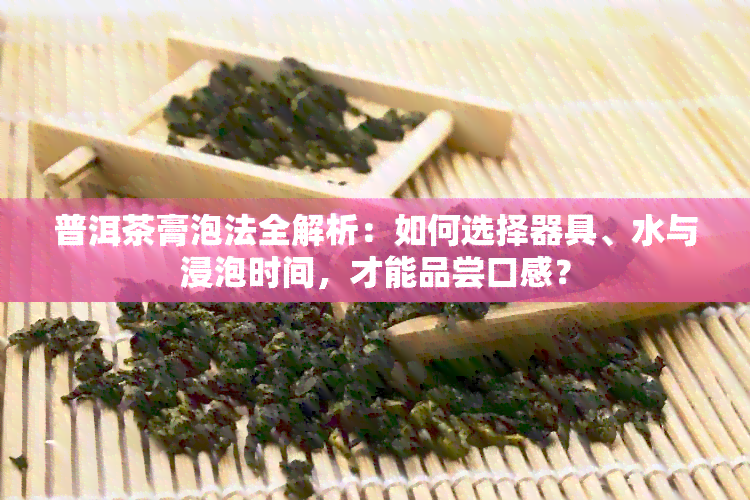 普洱茶膏泡法全解析：如何选择器具、水与浸泡时间，才能品尝口感？