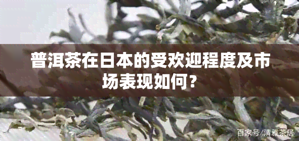 普洱茶在的受欢迎程度及市场表现如何？