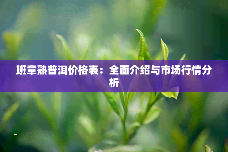 班章熟普洱价格表：全面介绍与市场行情分析