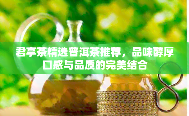 君享茶精选普洱茶推荐，品味醇厚口感与品质的完美结合