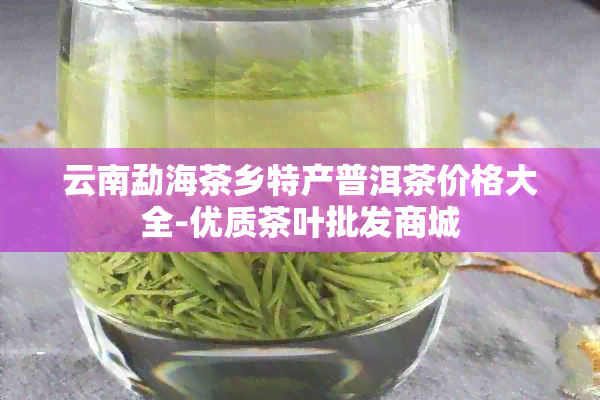 云南勐海茶乡特产普洱茶价格大全-优质茶叶批发商城