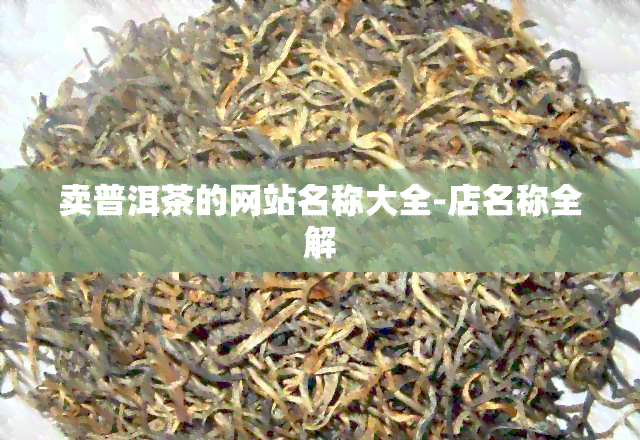 卖普洱茶的网站名称大全-店名称全解