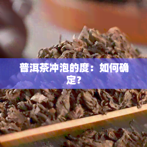 普洱茶冲泡的度：如何确定？