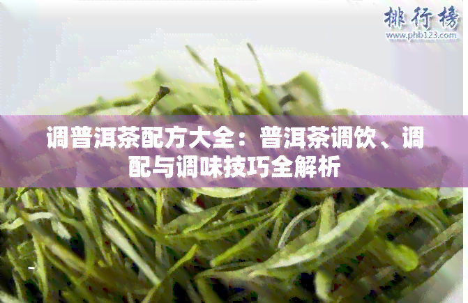 调普洱茶配方大全：普洱茶调饮、调配与调味技巧全解析