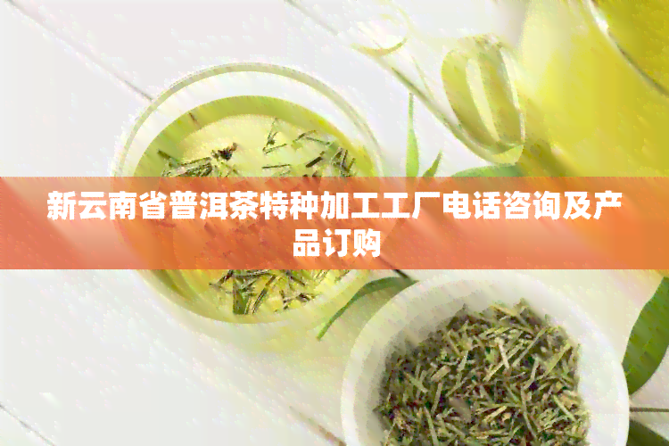 新云南省普洱茶特种加工工厂电话咨询及产品订购