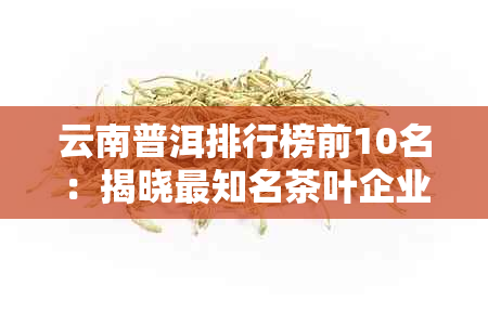 云南普洱排行榜前10名：揭晓最知名茶叶企业