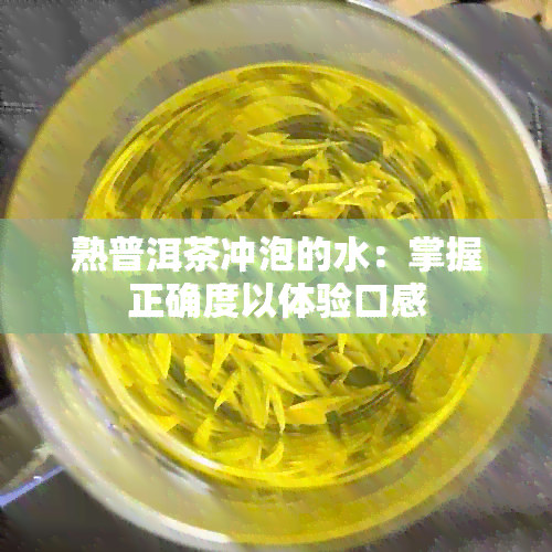 熟普洱茶冲泡的水：掌握正确度以体验口感