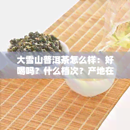 大雪山普洱茶怎么样：好喝吗？什么档次？产地在云南，品质优良。