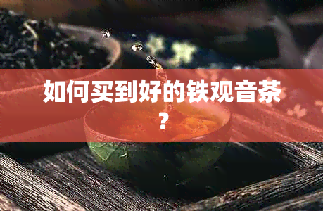 如何买到好的铁观音茶？