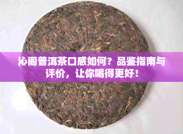 沁阁普洱茶口感如何？品鉴指南与评价，让你喝得更好！