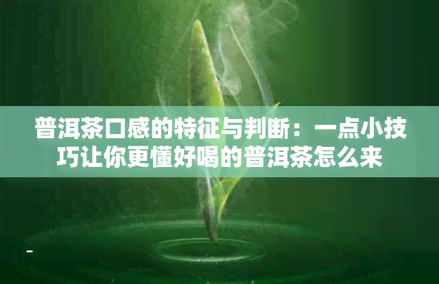 普洱茶口感的特征与判断：一点小技巧让你更懂好喝的普洱茶怎么来