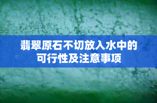 翡翠原石不切放入水中的可行性及注意事项