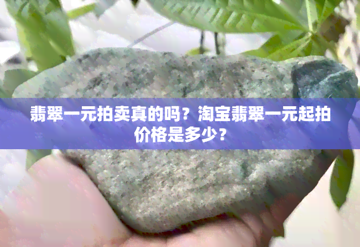 翡翠一元拍卖真的吗？淘宝翡翠一元起拍价格是多少？