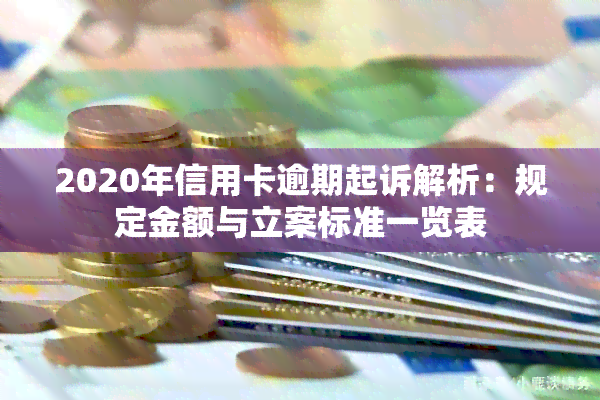 2020年信用卡逾期起诉解析：规定金额与立案标准一览表