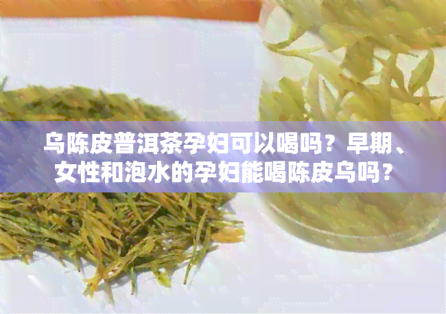 乌陈皮普洱茶孕妇可以喝吗？早期、女性和泡水的孕妇能喝陈皮乌吗？