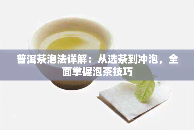 普洱茶泡法详解：从选茶到冲泡，全面掌握泡茶技巧