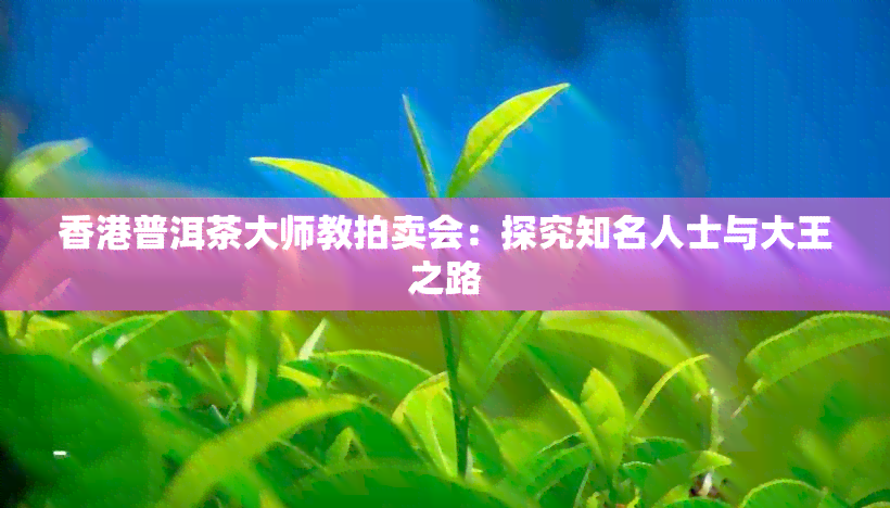 普洱茶大师教拍卖会：探究知名人士与大王之路