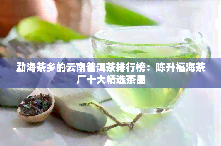 勐海茶乡的云南普洱茶排行榜：陈升福海茶厂十大精选茶品