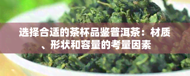 选择合适的茶杯品鉴普洱茶：材质、形状和容量的考量因素