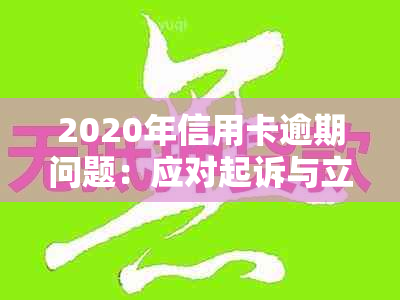 2020年信用卡逾期问题：应对起诉与立案的有效解决方案和处理建议