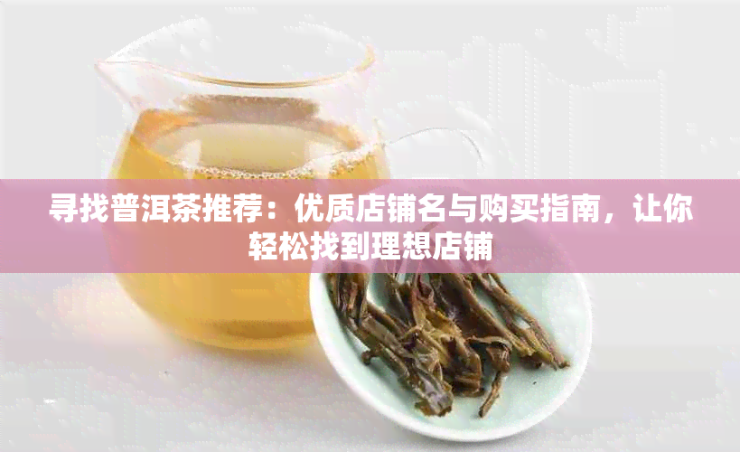 寻找普洱茶推荐：优质店铺名与购买指南，让你轻松找到理想店铺